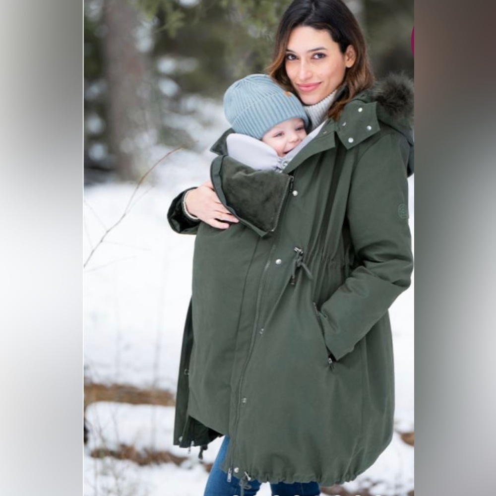 Seraphine Size 4 Khaki Sub-Zero 3 in 1 Maternity Parka
